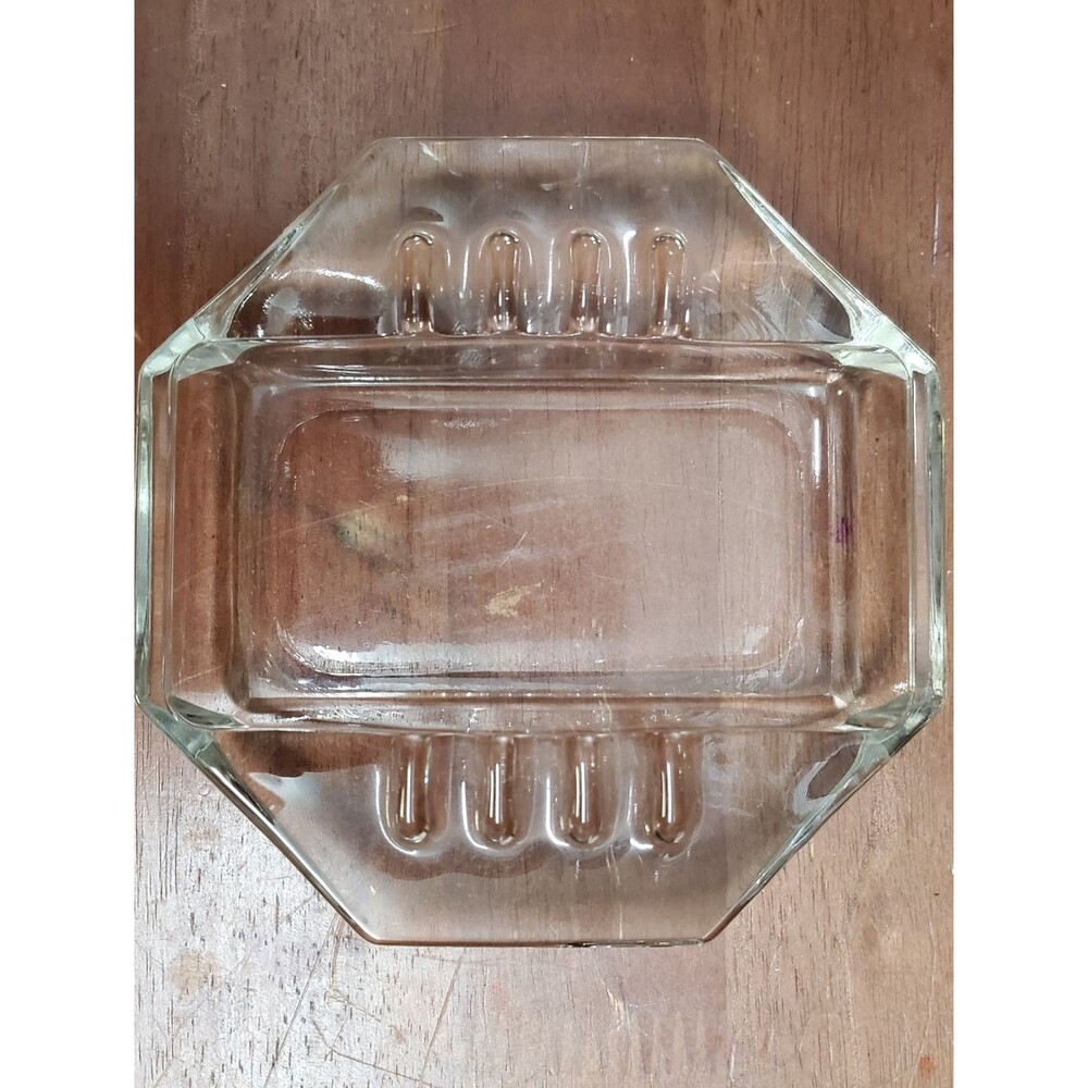 Vintage MCM Heavy Glass Ashtray or Repurposed Trinket Dish